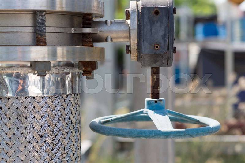Closeup of Flexible stanless Pipes at outdoor pipe structure , stock photo