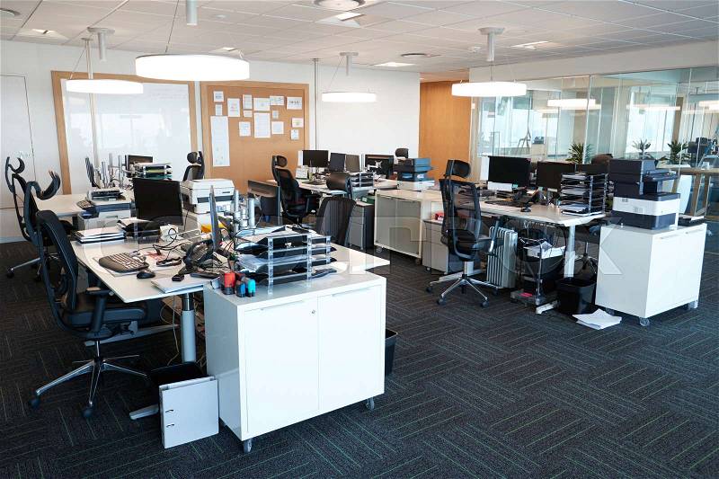 Interior Of Modern Open Plan Office With No People, stock photo