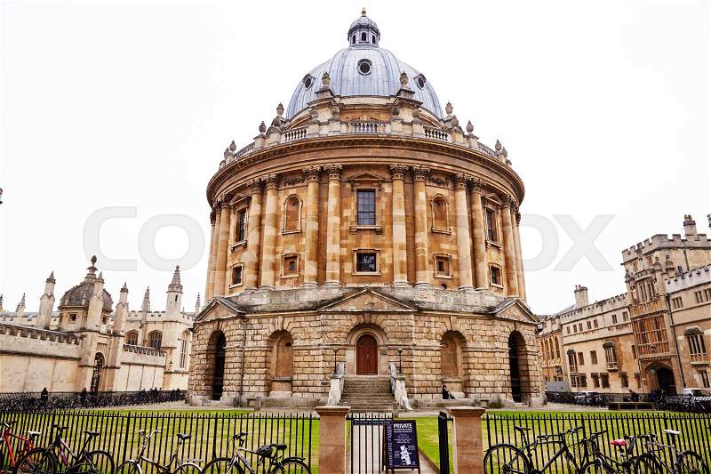 OXFORD/ UK- OCTOBER 26 2016: Exterior Of Radcliffe Camera Building In Oxford, stock photo