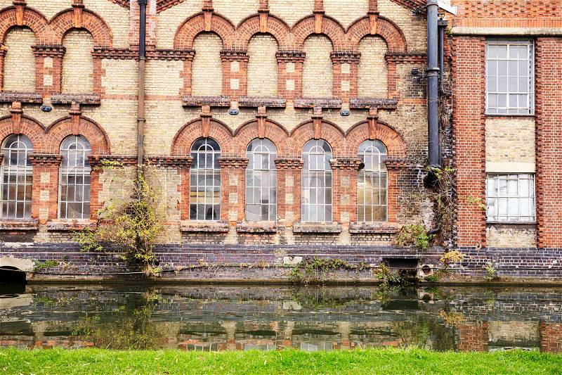 OXFORD/ UK- OCTOBER 26 2016: Exterior Of Victorian Factory By Canal In Oxford, stock photo