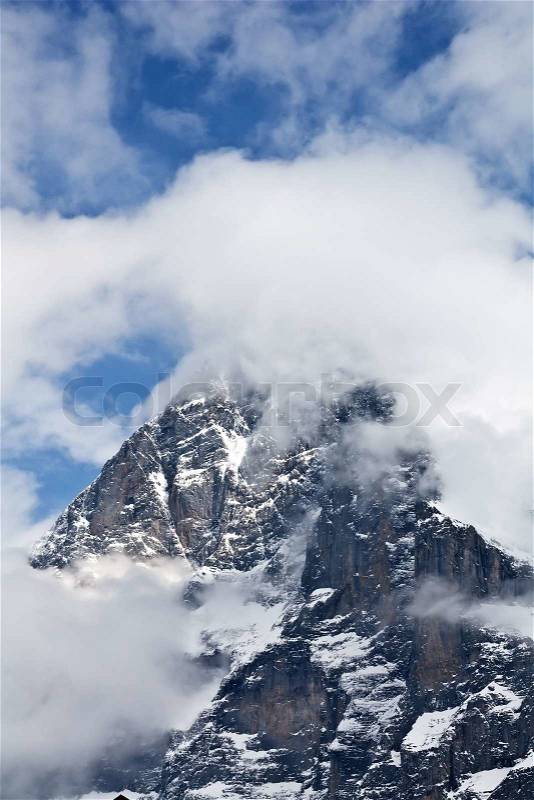 Eiger North Face (Jungfrau region, Switzerland), stock photo