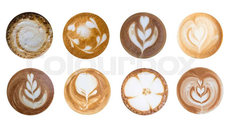 Pattern coffee isolated on white background, stock photo