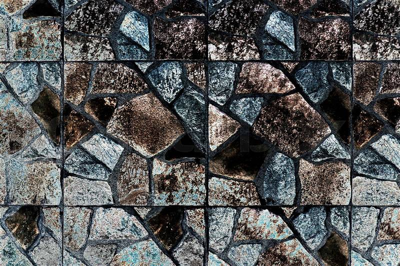 Abstract square pixel mosaic on wall or floor texture and background, stock photo