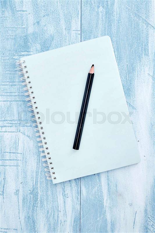 A studio shot of a notebook writing pad, stock photo