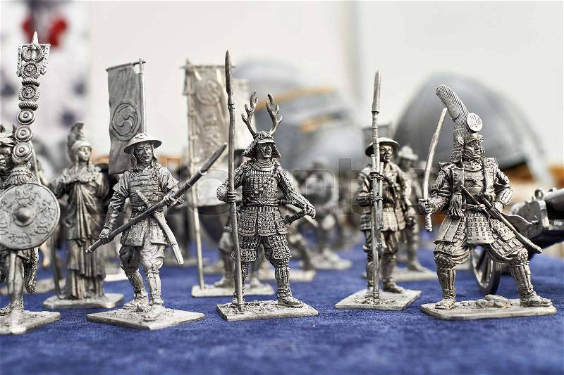 Tin Soldiers Samurai as toys, stock photo