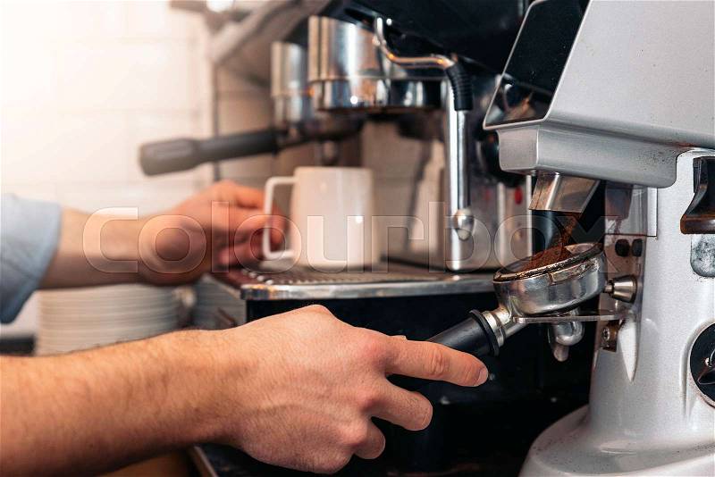 Barista Coffee Making Coffee Preparation. Service Concept, stock photo