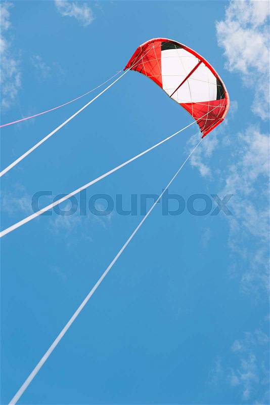 Outdoor kite surfing on a sunny day, stock photo