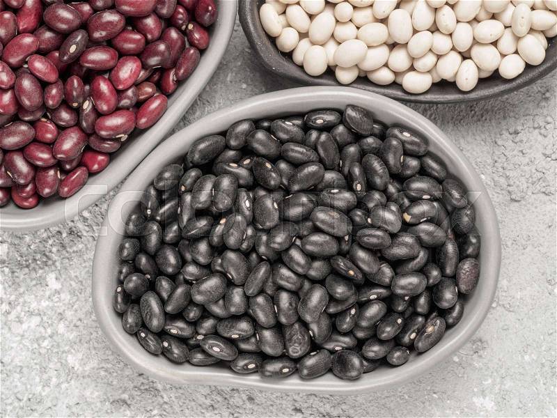 Mixed of black, red and white beans, stock photo