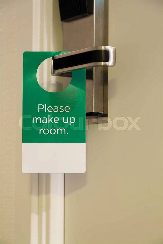 Please Make Up My Room Hotel Sign close up, stock photo