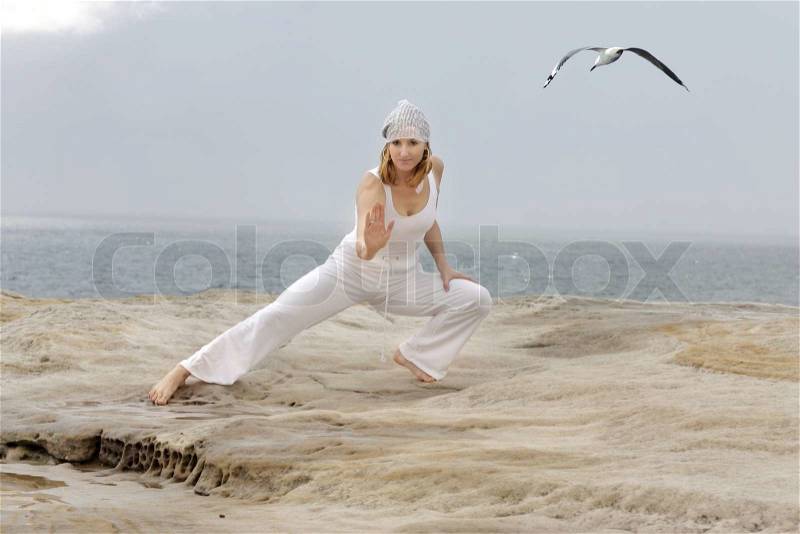 Tai chi movements are low impact exercises based on martial art and the Taoist Philosophy, stock photo