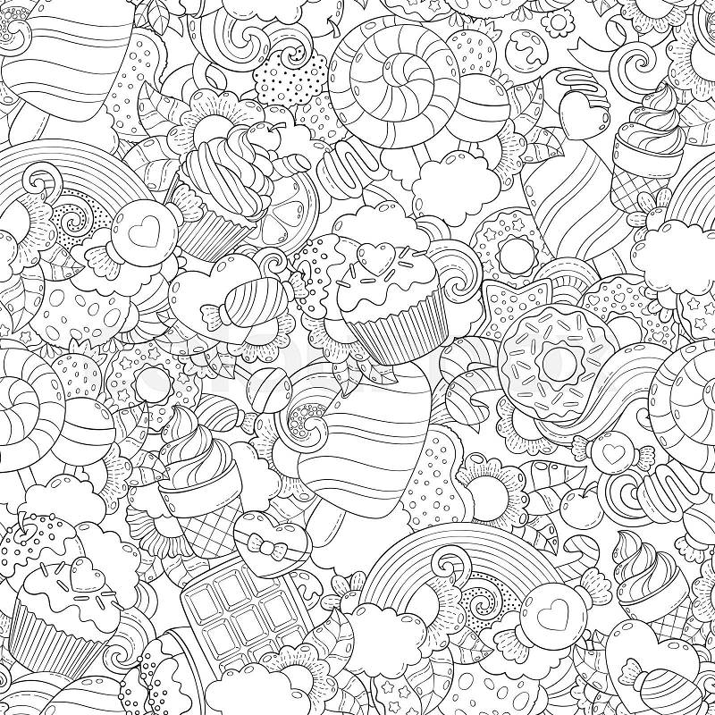 Doodle vector illustration, abstract background, texture, pattern