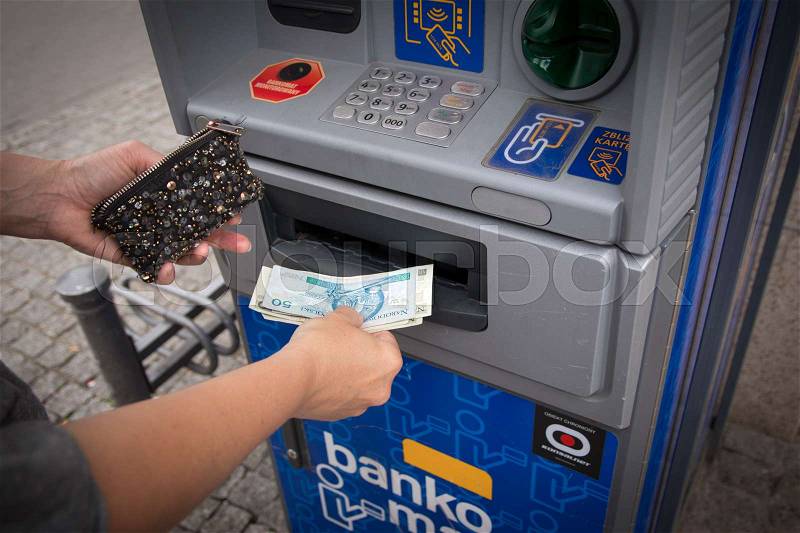 ATM in Poland, stock photo