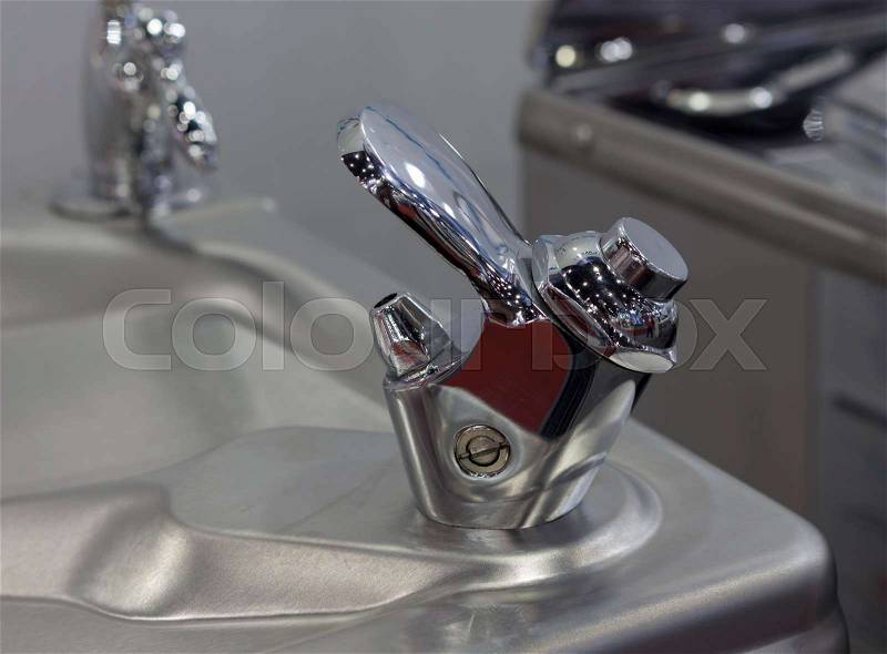 Drinking water faucet, drinking fountain tap for outdoor drink dispenser , stock photo