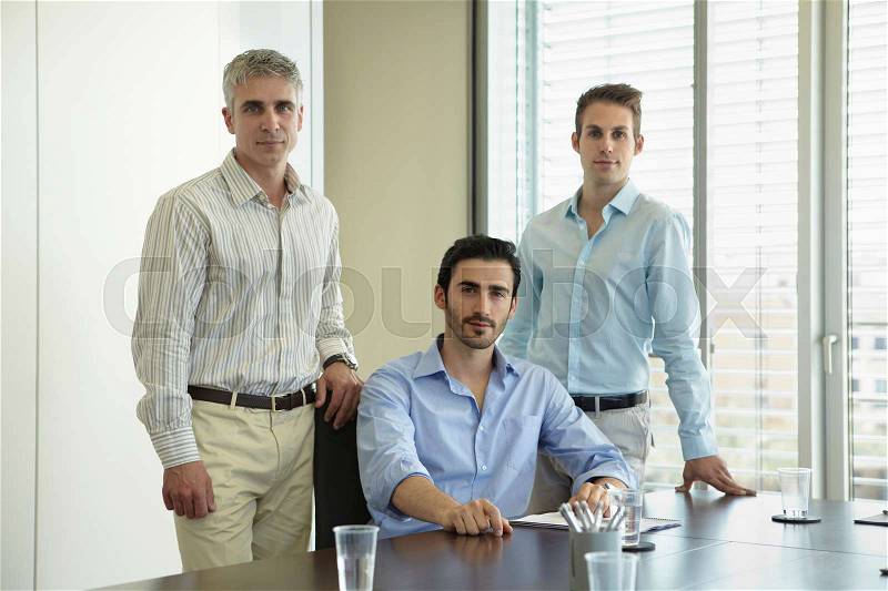 Portrait of three business men, stock photo