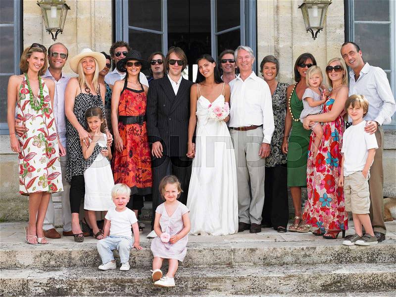 Wedding family picture, stock photo