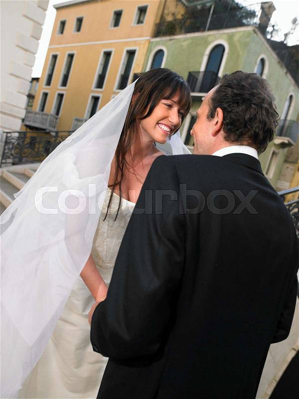 Bride and groom in Venice Italy, stock photo