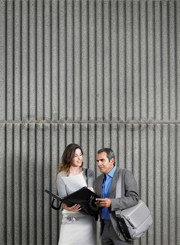 Older man and young woman, stock photo