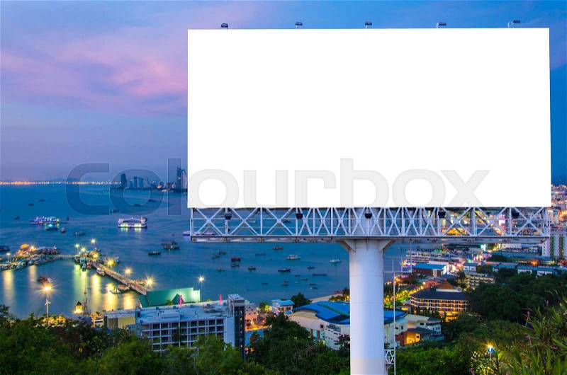 Billboard or advertising poster on building for advertisement concept background, stock photo