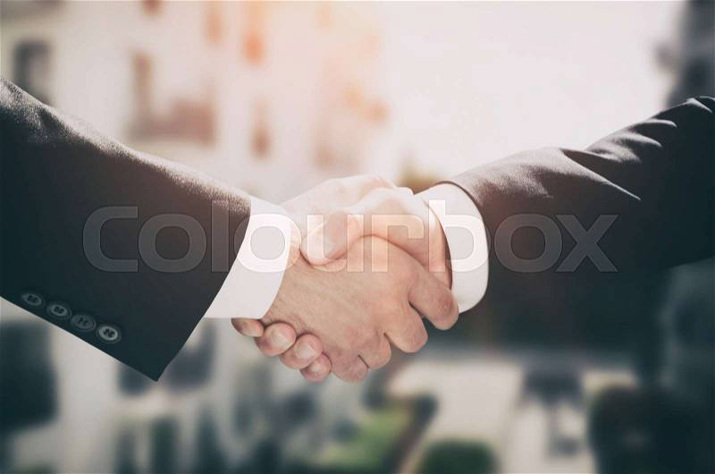 Business handshake, business people agreement. deal investor agree real estate agent concept, stock photo