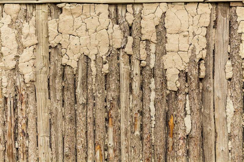 Aged dirt painted Wood background with staples, stock photo