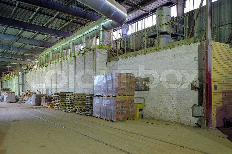 Old brick factory in the industrial zone, stock photo