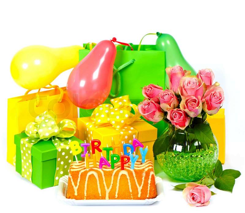 -birthday-party-decoration-with-roses-balloons-cake-candles-and-gifts ...