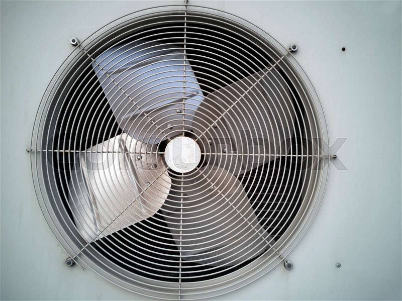 The air fan compressor outdoor unit of air conditioner system, stock photo