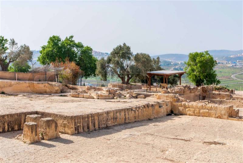 Tomb of the Prophet Samuel, near Jerusalem in Judea Desert, Israel, stock photo