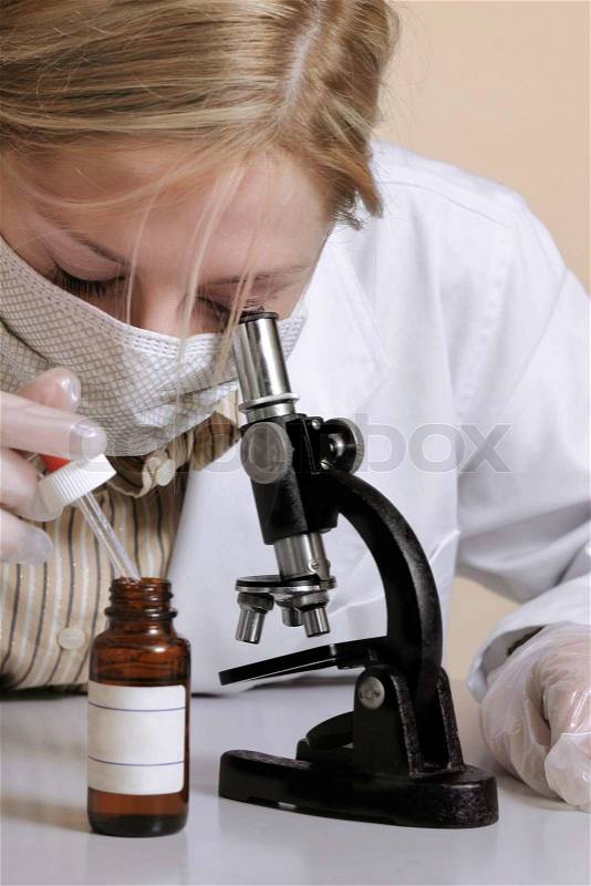 Laboratory or scientific experimentation, scientific study, forensics, dna, or other work, stock photo