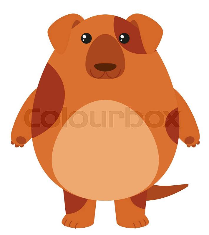 Brown dog with happy face illustration, vector