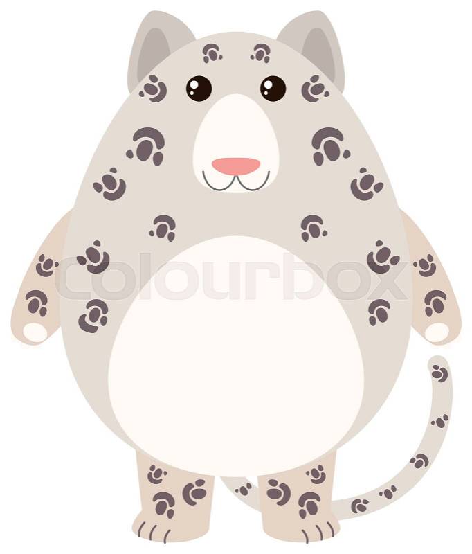 Leopard with happy face illustration, vector