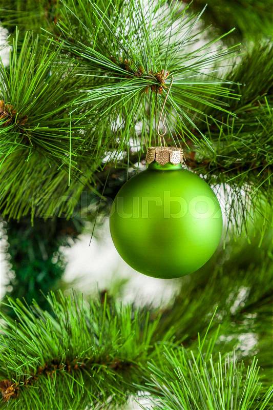 Decorated Christmas tree. Merry Christmas and Happy New Year, stock photo