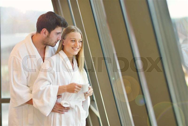Young Couple enjoying wellness weekend and spa, stock photo