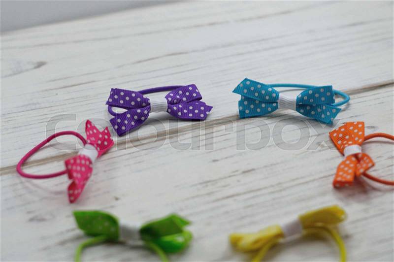 Hair ribbons photo for your girl projects or accesories publications, stock photo
