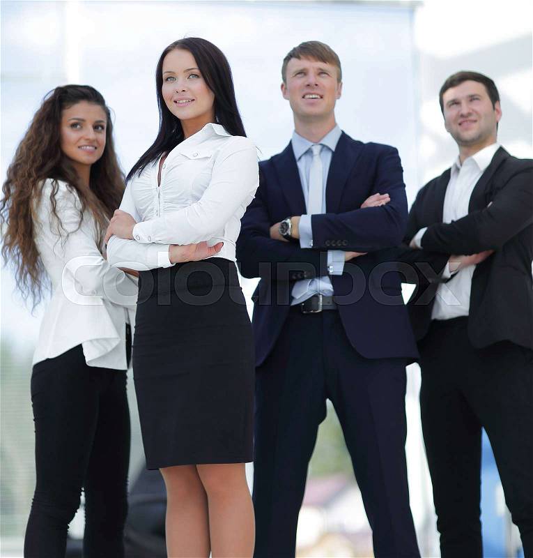 Concept of success.motivated business team, stock photo