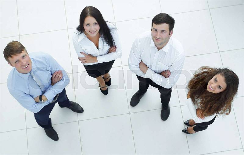 Concept of a startup. group of young business people, stock photo