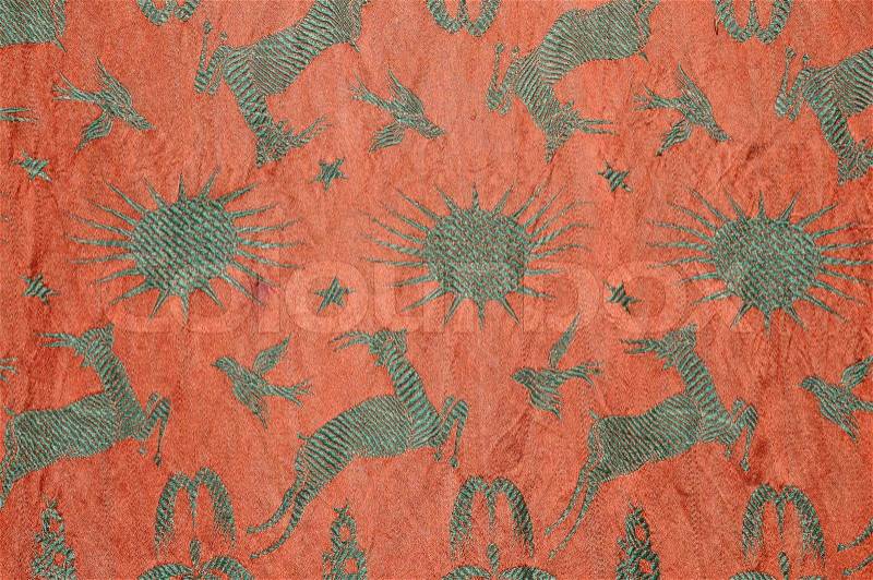 Oriental fabric in Morocco, stock photo
