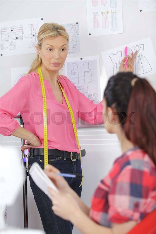 College student studying fashion and design, stock photo