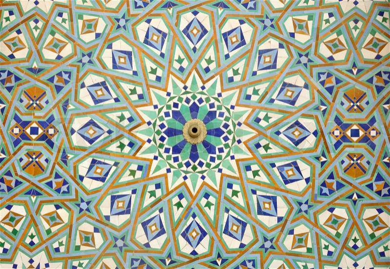 Oriental mosaic in Casablanca, Morocco, stock photo
