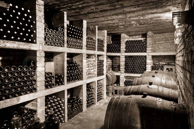 HDRI of a wine cave, stock photo