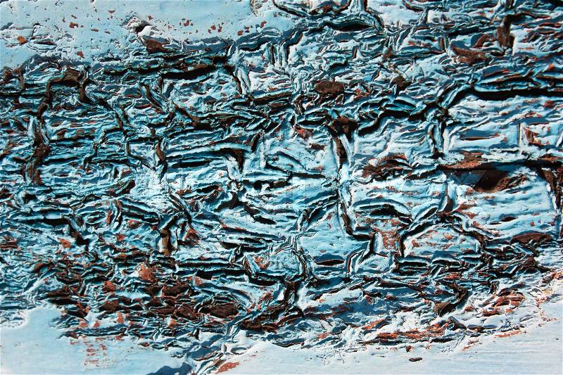 Blue rusty background, rough, texture in the cracks. Corrosion of metal iron. , stock photo