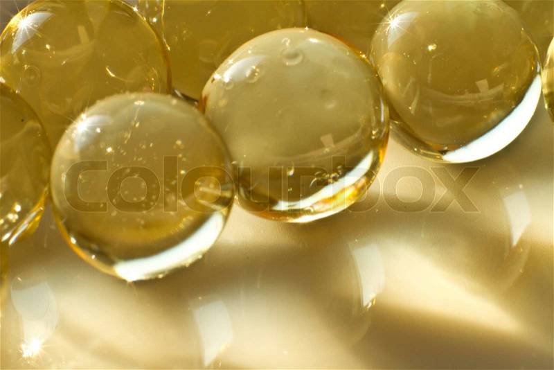 Close up of vitamin oil capsules, stock photo