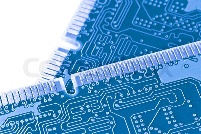 Close up of DDR2 memory module, stock photo