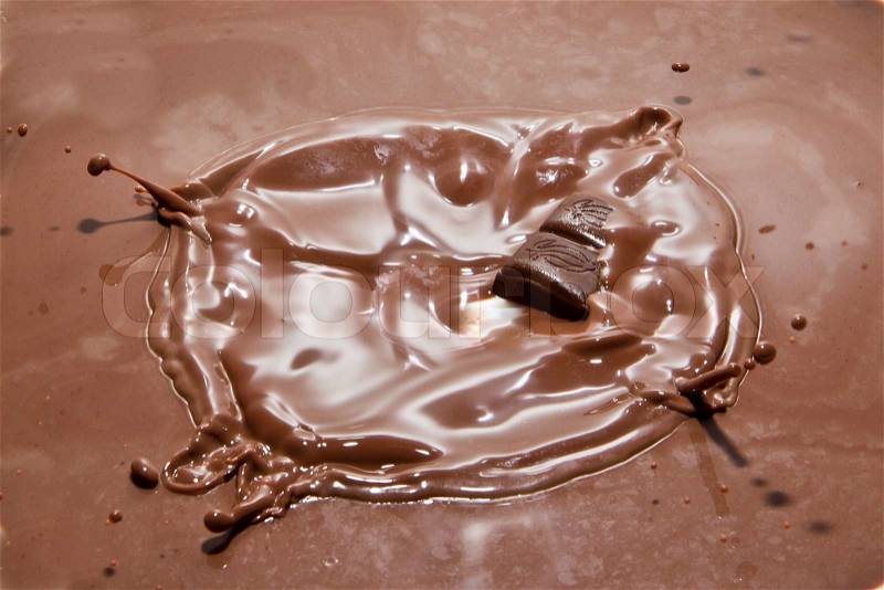 Chocolate splash closeup, stock photo