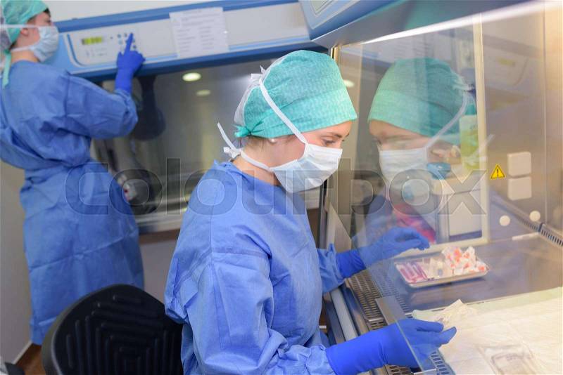Sterile surgical instruments on during the operation table, stock photo