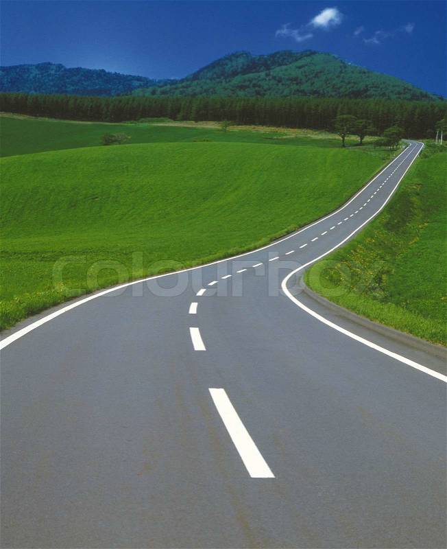 Curve road on mountain, stock photo