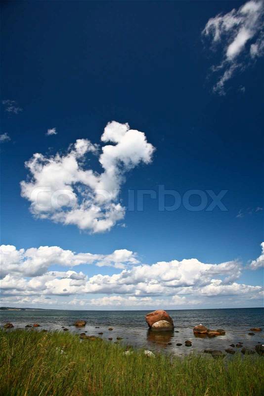 Nature in south Sweden in the province of Skåne: coastline, stock photo