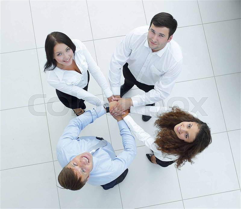 Team of like-minded people. view from the top, stock photo