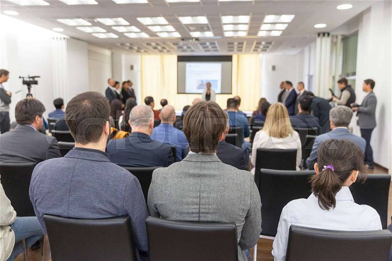 Professional or business conference. Corporate presentation, stock photo