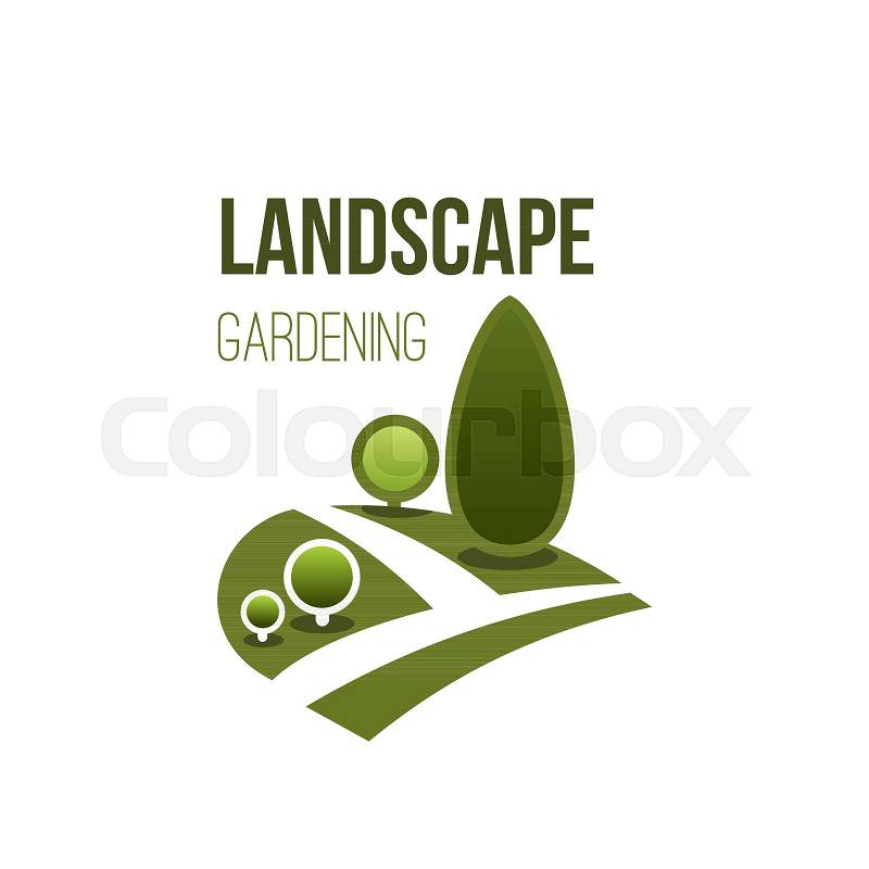 Green Tree Park Vector Icon Landscape Gardening Stock Images